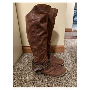 Brown riding boots